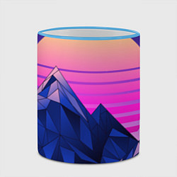 Кружка 3D Vaporwave неоновые горы, цвет: 3D-небесно-голубой кант — фото 2