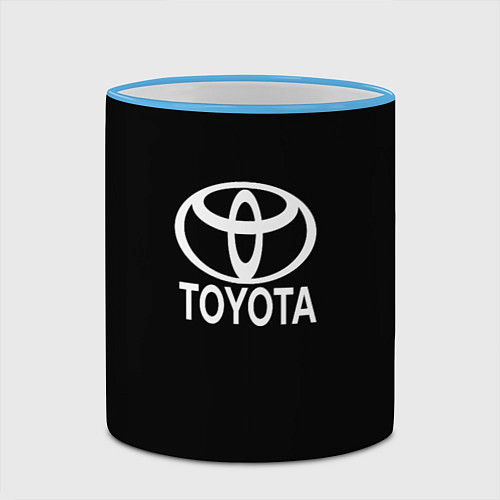 Кружка цветная Toyota white logo / 3D-Небесно-голубой кант – фото 2