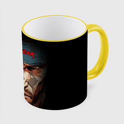 Кружка 3D Metal gear Venom Snake, цвет: 3D-желтый кант
