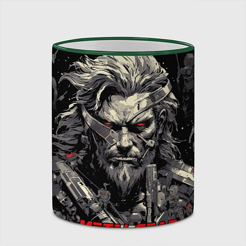 Кружка цветная Venom Snake Metal gear game / 3D-Зеленый кант – фото 2