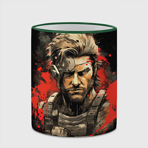 Кружка цветная Venom Snake Metal gear game / 3D-Зеленый кант – фото 2