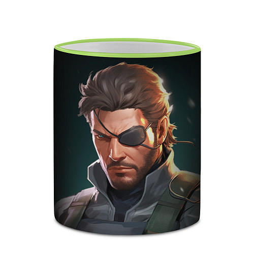 Кружка цветная Веном Снейк из игры Metal gear / 3D-Светло-зеленый кант – фото 2