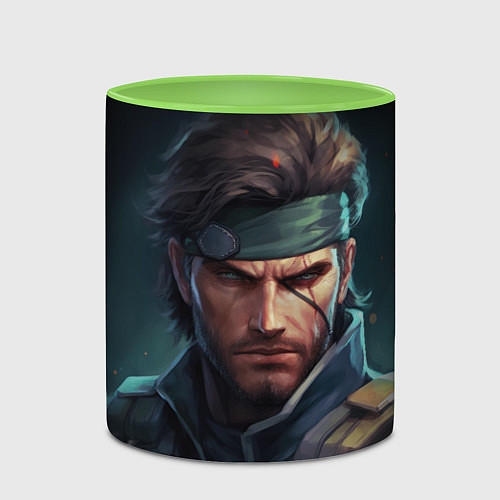 Кружка цветная Веном Снейк из игры Metal gear / 3D-Белый + светло-зеленый – фото 2