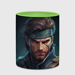 Кружка 3D Веном Снейк из игры Metal gear, цвет: 3D-белый + светло-зеленый — фото 2
