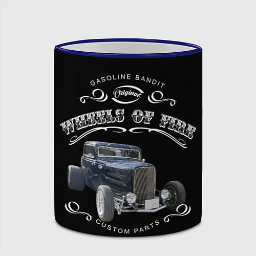 Кружка цветная Wheels of fire / 3D-Синий кант – фото 2