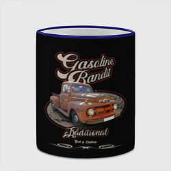 Кружка 3D Хот-род в стиле rat Gasoline Bandit, цвет: 3D-синий кант — фото 2