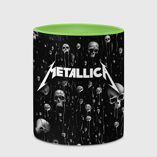 Кружка цветная Metallica - rock / 3D-Белый + светло-зеленый – фото 2