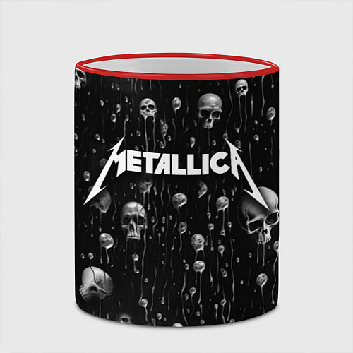 Кружка цветная Metallica - rock / 3D-Красный кант – фото 2