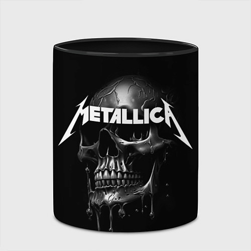 Кружка цветная Metallica - rock group / 3D-Белый + черный – фото 2