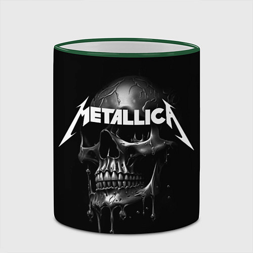 Кружка цветная Metallica - rock group / 3D-Зеленый кант – фото 2