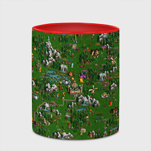 Кружка цветная Герои 3 Карта Сопряжения / 3D-Белый + красный – фото 2