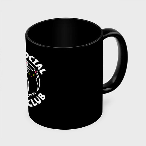 Кружка цветная Антисоциальные кошки / 3D-Белый + черный – фото 1