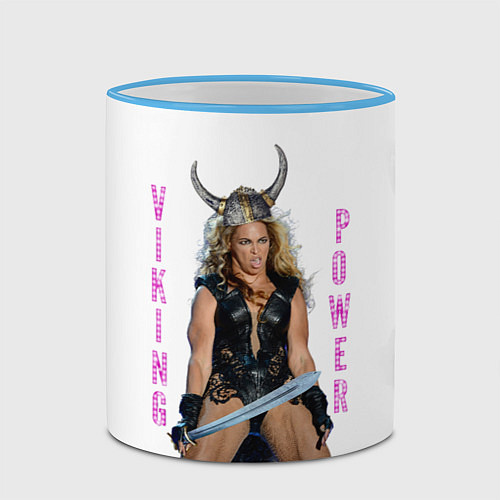 Кружка цветная Viking Power Beyonce / 3D-Небесно-голубой кант – фото 2