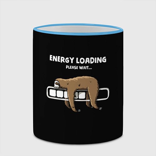 Кружка цветная Energy loading - please wait / 3D-Небесно-голубой кант – фото 2