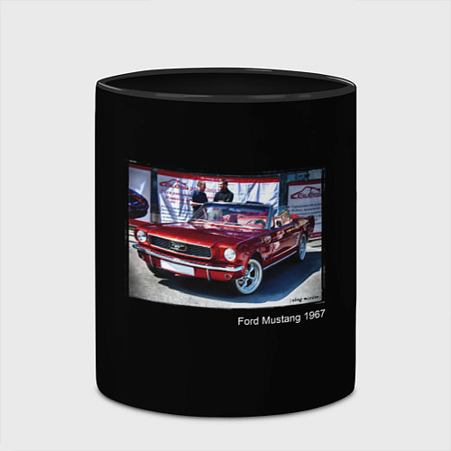 Кружка цветная Ford Mustang кабриолет модель 1967 года / 3D-Белый + черный – фото 2