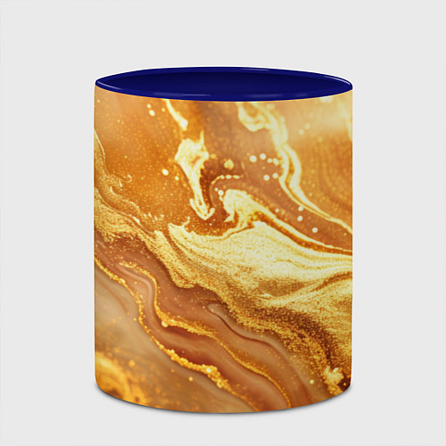 Кружка цветная Жидкое золото текстура / 3D-Белый + синий – фото 2