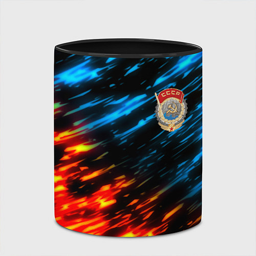 Кружка цветная СССР битва стихий / 3D-Белый + черный – фото 2