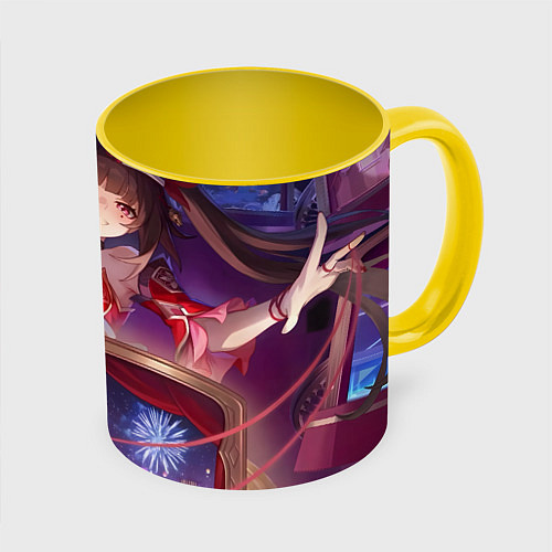 Кружка цветная Honkai Star Rail Sparkle smile / 3D-Белый + желтый – фото 1