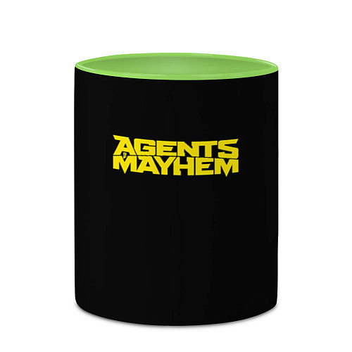 Кружка цветная Agents of Mayhem / 3D-Белый + светло-зеленый – фото 2