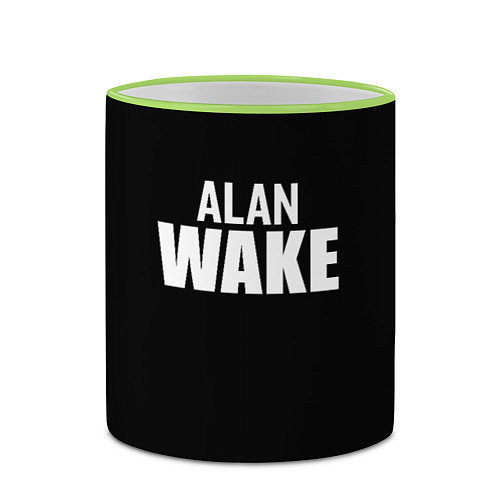 Кружка цветная Alan Wake white logo / 3D-Светло-зеленый кант – фото 2