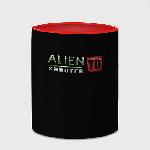 Кружка цветная Alien Shooter / 3D-Белый + красный – фото 2