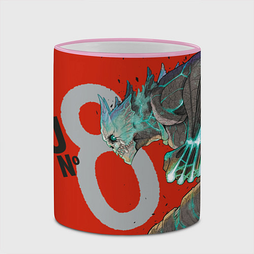 Кружка цветная Kaiju No8 - Kafka Hibino / 3D-Розовый кант – фото 2