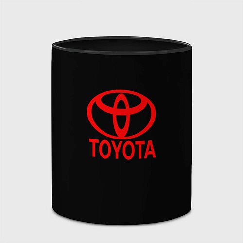 Кружка цветная Toyota red logo / 3D-Белый + черный – фото 2