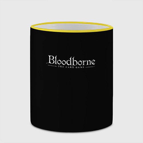 Кружка цветная Bloodborne logo / 3D-Желтый кант – фото 2