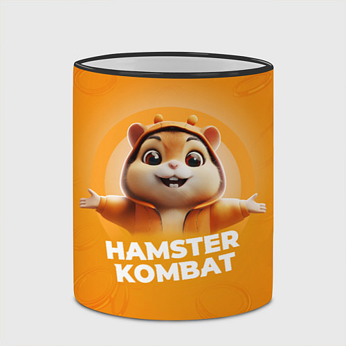 Кружка цветная Hamster kombat orange / 3D-Черный кант – фото 2