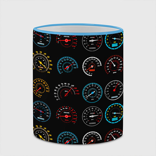 Кружка цветная Цветные спидометры / 3D-Небесно-голубой кант – фото 2