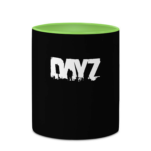 Кружка цветная Dayz logo white / 3D-Белый + светло-зеленый – фото 2