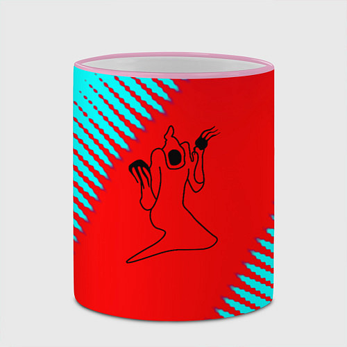 Кружка цветная Kizaru abstract rap / 3D-Розовый кант – фото 2