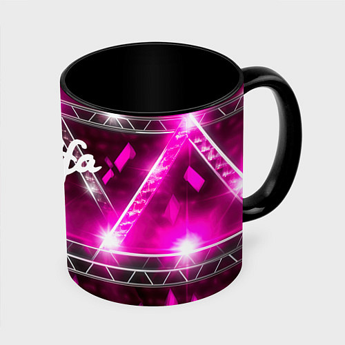 Кружка цветная Milfa в стиле milka / 3D-Белый + черный – фото 1