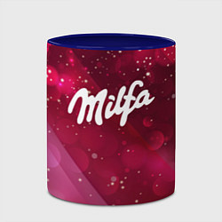 Кружка 3D Milfa надпись в стиле шоколадки Milka, цвет: 3D-белый + синий — фото 2