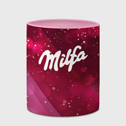 Кружка 3D Milfa надпись в стиле шоколадки Milka, цвет: 3D-белый + розовый — фото 2