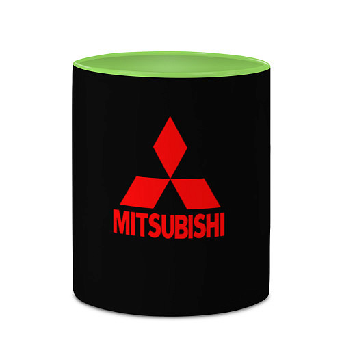 Кружка цветная Mitsubishi red logo / 3D-Белый + светло-зеленый – фото 2