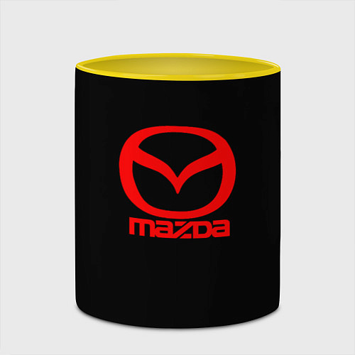 Кружка цветная Mazda red logo / 3D-Белый + желтый – фото 2