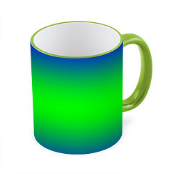 Кружка 3D Зелёный градиент текстура, цвет: 3D-светло-зеленый кант