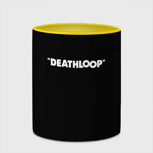 Кружка цветная Deathloop logo / 3D-Белый + желтый – фото 2