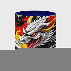 Кружка 3D Огнедышащий дракон в японском стиле, цвет: 3D-белый + синий — фото 2