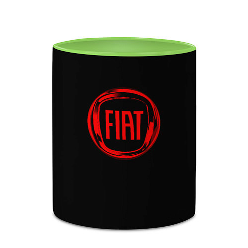 Кружка цветная FIAT logo red / 3D-Белый + светло-зеленый – фото 2