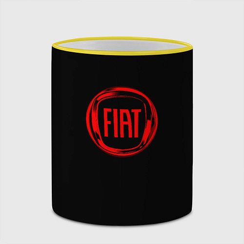 Кружка цветная FIAT logo red / 3D-Желтый кант – фото 2