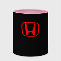 Кружка 3D Honda red logo auto, цвет: 3D-белый + розовый — фото 2