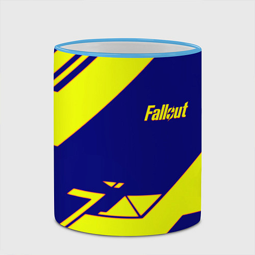 Кружка цветная Fallout film geometry / 3D-Небесно-голубой кант – фото 2