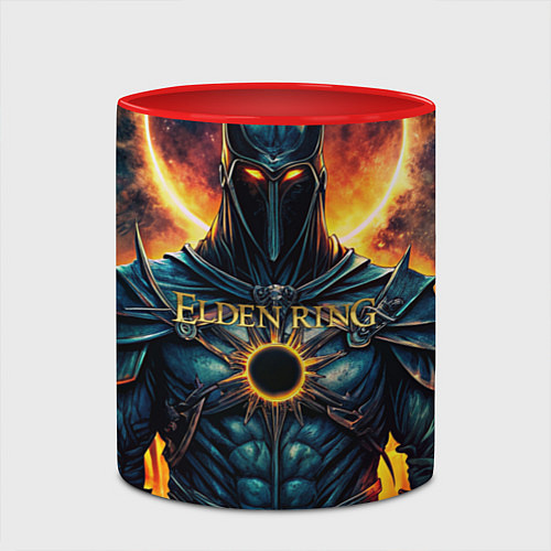 Кружка цветная Elden Ring black knight / 3D-Белый + красный – фото 2