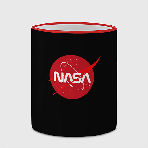 Кружка цветная Nasa logo red / 3D-Красный кант – фото 2