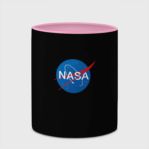 Кружка цветная Nasa logo space blue / 3D-Белый + розовый – фото 2