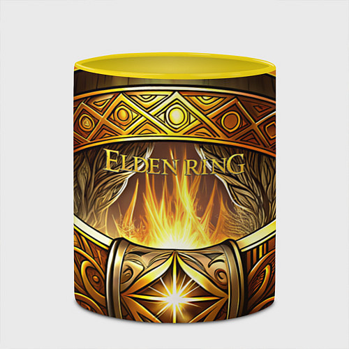 Кружка цветная Магическое кольцо Elden Ring / 3D-Белый + желтый – фото 2