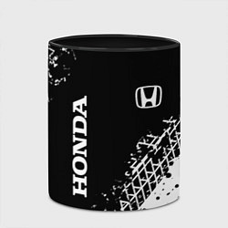 Кружка 3D Хонда: следы от шин, цвет: 3D-белый + черный — фото 2