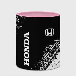 Кружка 3D Хонда: следы от шин, цвет: 3D-белый + розовый — фото 2